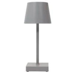 Home Deco Factory LED Tafellamp - Kunststof - Zilver/grijs - Touch - 26cm