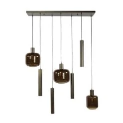 Hoyz Collection - Hanglamp Bronza Mix 4+3-lichts - Sienna Brown