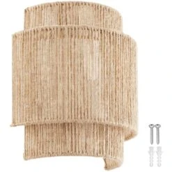 Tectake Wandlamp Lignea Lux Van Jute In Boho-stijl, 40W, Natuur