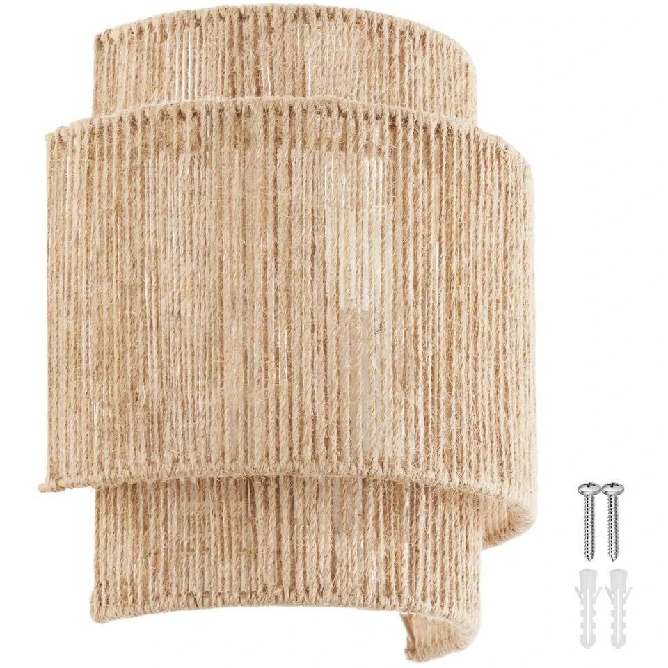 Tectake Wandlamp Lignea Lux Van Jute In Boho-stijl, 40W, Natuur 1 Tectake Wandlamp Lignea Lux Van Jute In Boho-stijl, 40W, Natuur