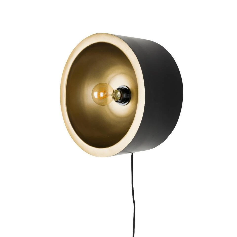 Puur - Dudley Wandlamp Rond L - Zwart/goud 1 Puur - Dudley Wandlamp Rond L - Zwart/goud