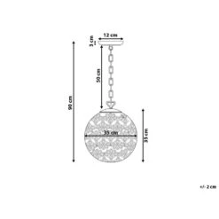 Beliani Hanglamp VOLTA - Zilver Metaal -Leen Bakker 105624d6d3de4b9aa6986281c78bb0cd