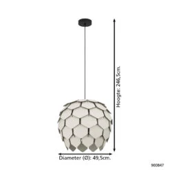 EGLO Mattanza Hanglamp - E27 - Ø 49,5 Cm - Grijs/Zwart - Hout/Staal -Leen Bakker 10594402a5a5483f9f3fda2a8284162e