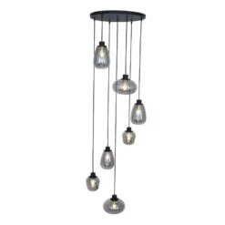 Hanglamp Reflection 7 Lichts - Ø 50 Cm - Rook - Zwart