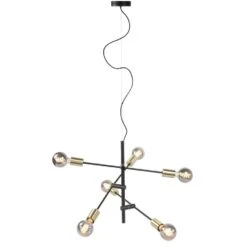 Highlight Hanglamp Sticks 6 Lichts - Ø 70 Cm - Goud Zwart