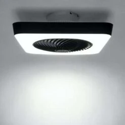 Qazqa Plafondventilator Climo - Vierkant - B 55 Cm - Wit - Zwart -Leen Bakker 1487828293 0102