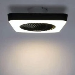 Qazqa Plafondventilator Climo - Vierkant - B 55 Cm - Wit - Zwart -Leen Bakker 1487828293 0103