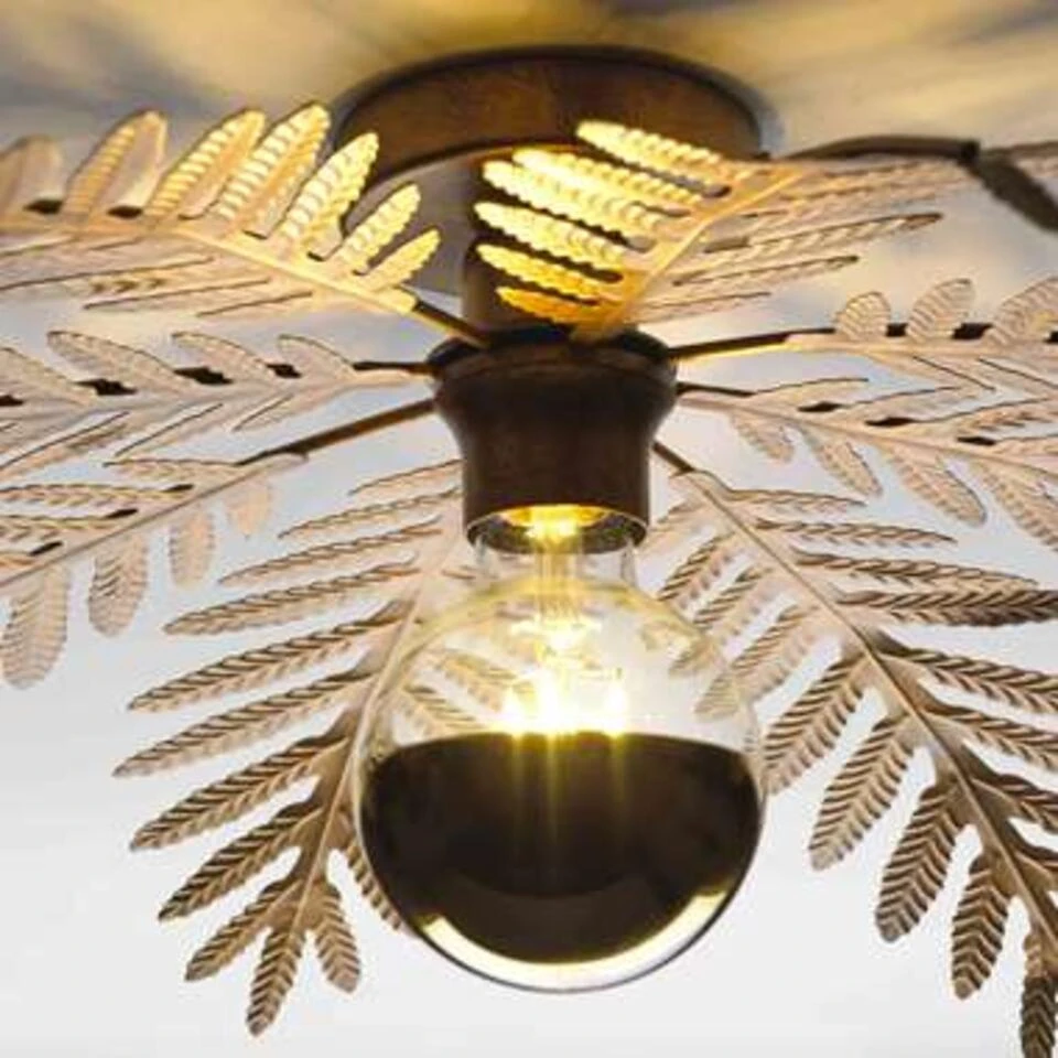 Ylumen Plafondlamp Palm - 8 Bladen - Ø 65 Cm - Goud Bruin 2 Ylumen Plafondlamp Palm - 8 Bladen - Ø 65 Cm - Goud Bruin - Afbeelding 2