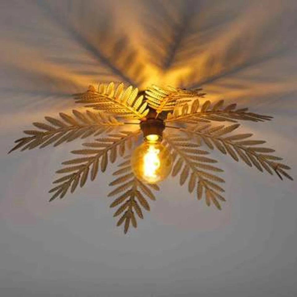 Ylumen Plafondlamp Palm - 8 Bladen - Ø 65 Cm - Goud Bruin 4 Ylumen Plafondlamp Palm - 8 Bladen - Ø 65 Cm - Goud Bruin - Afbeelding 4