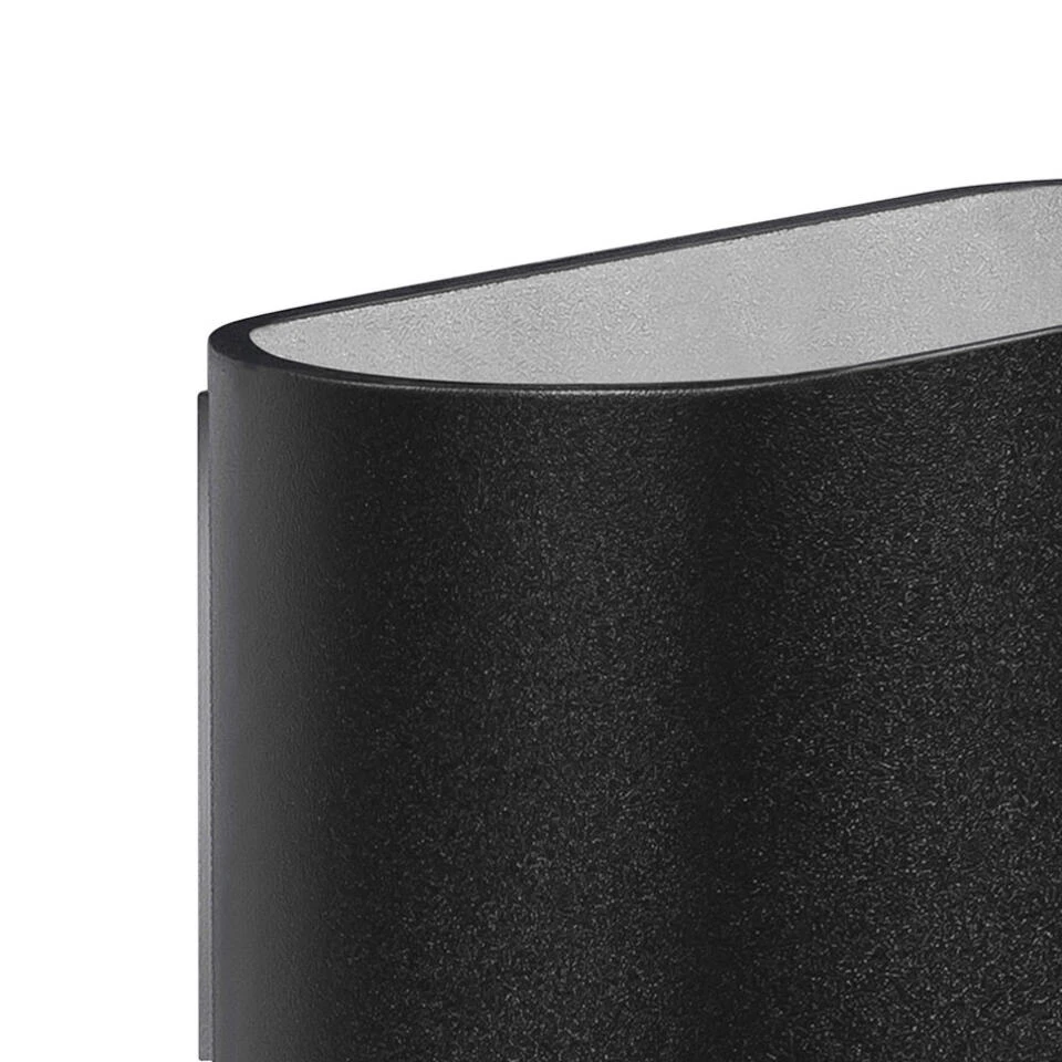 Highlight Wandlamp Oval - 1 Lichts - 8x8 Cm - Zwart 2 Highlight Wandlamp Oval - 1 Lichts - 8x8 Cm - Zwart - Afbeelding 2