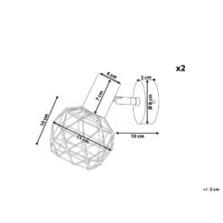Beliani Muurlamp CHENAB - Koper Metaal -Leen Bakker 15bf06cce1794a2caf99f7f79e015084