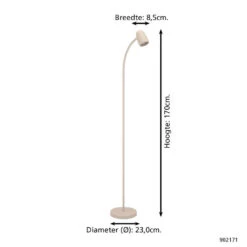 EGLO Carlo Vloerlamp - E14 - 170 Cm - Zandkleur - Kantelbaar -Leen Bakker 167e8689a1fe4509aac16a972298e666