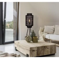 Vloerlamp GRUARO - Mat Zwart-Antiek-brons - M -Leen Bakker 1705683499 0110