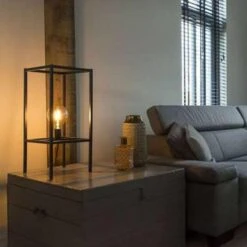 Qazqa Tafellamp Cage - Zwart -Leen Bakker 1730735761 0102