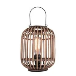 Freelight Tafellamp Treccia - Rotan - H 26 Cm - Beige Zwart