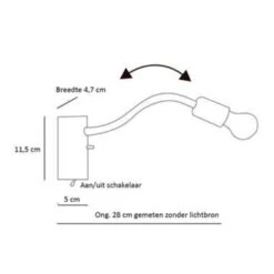 Nowodvorski Wandlamp Flex - 28 Cm - E27 - Zwart -Leen Bakker 1746799172 0103