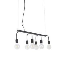 Qazqa Hanglamp Facile - 6 Lichts - Zwart -Leen Bakker 1829095362 0102
