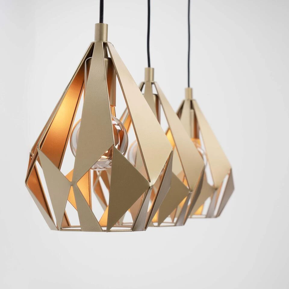 EGLO Carlton Hanglamp - E27 - 80,5 Cm - Goud - Staal 3 EGLO Carlton Hanglamp - E27 - 80,5 Cm - Goud - Staal - Afbeelding 3