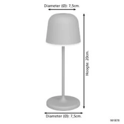 EGLO Mannera-S Tafellamp/Priklamp - USB-C - H 20 Cm - Grijs -Leen Bakker 1fc263b5905e49168f1a6ff3e18adffb