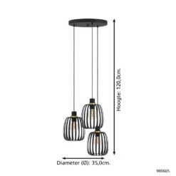 EGLO Pocicas Hanglamp - E27 - Ø 35 Cm - Zwart/Goud -Leen Bakker 211c56d277f34e10bc6aef23df5e09f5