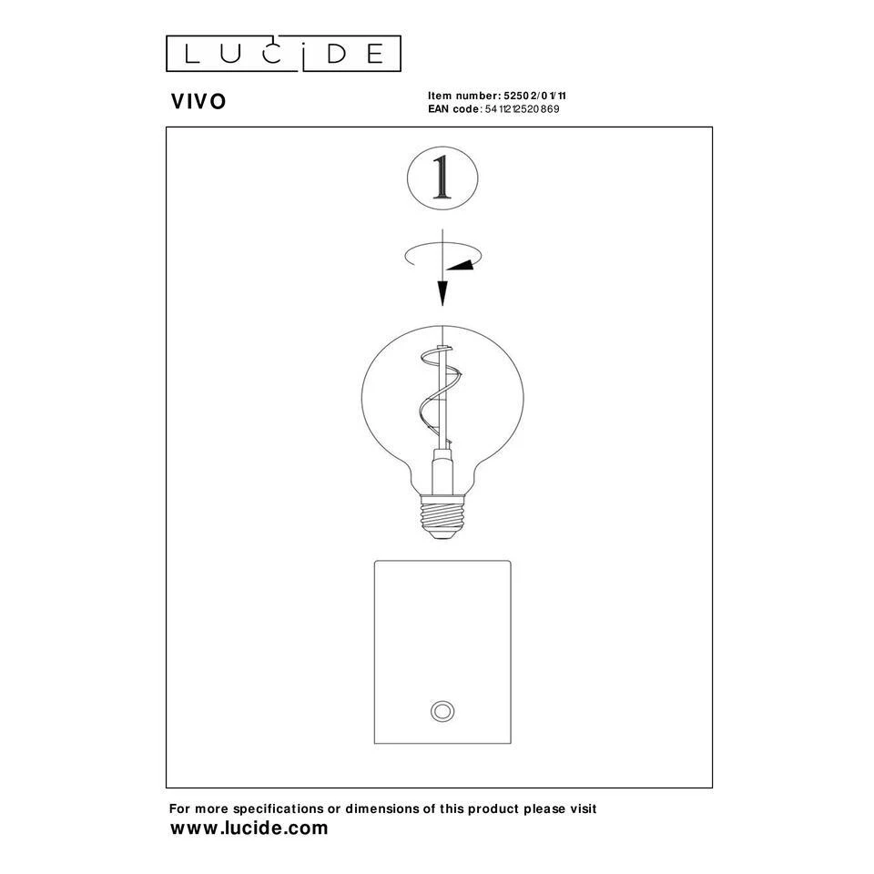 Lucide VIVO Tafellamp - Chroom 6 Lucide VIVO Tafellamp - Chroom - Afbeelding 6