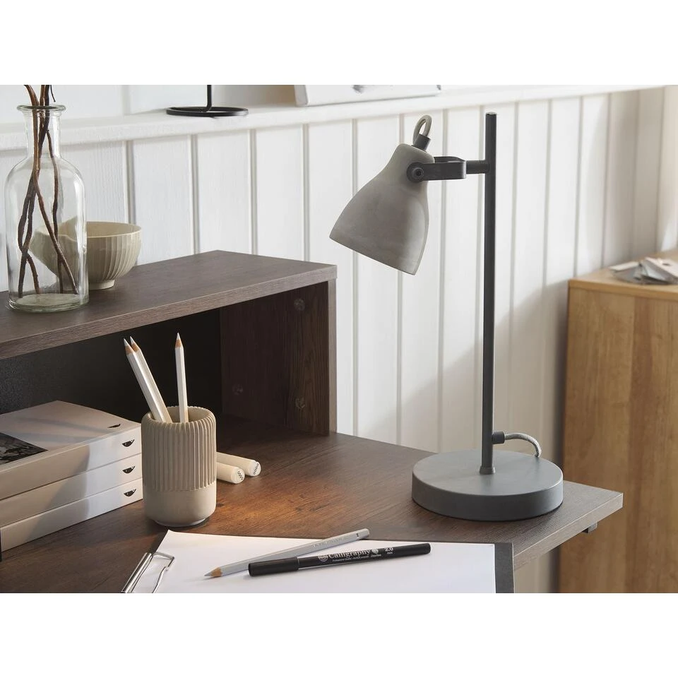 Beliani Tafellamp MISTAGO - Grijs Staal 2 Beliani Tafellamp MISTAGO - Grijs Staal - Afbeelding 2
