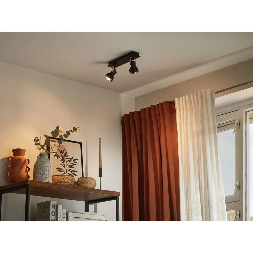 Beliani Plafondlamp BARO - Zwart Ijzer 2 Beliani Plafondlamp BARO - Zwart Ijzer - Afbeelding 2