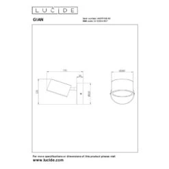 Lucide GIAN Wandlamp - Zwart -Leen Bakker 2f636e0695974070953816e8edf449e9