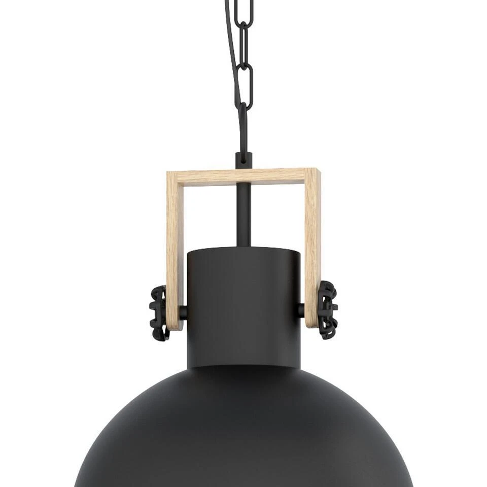 EGLOLubenhamHanglamp-1lichts-Ø30cm.-E27-Zwart/hout 4 EGLOLubenhamHanglamp-1lichts-Ø30cm.-E27-Zwart/hout - Afbeelding 4