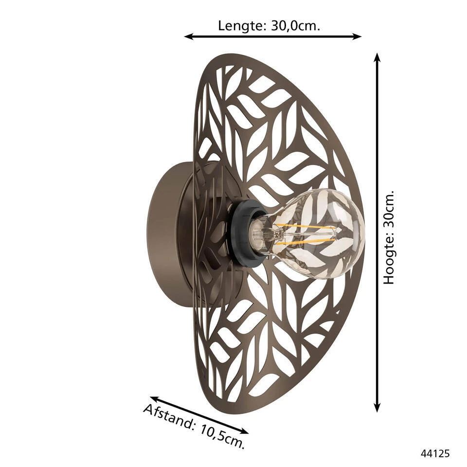 EGLO Swaby Wandlamp - E27 - 30 Cm - Brons 5 EGLO Swaby Wandlamp - E27 - 30 Cm - Brons - Afbeelding 5