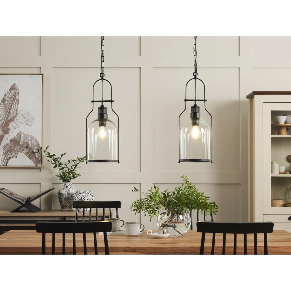 Beliani Hanglamp BASHILO - Zwart Ijzer 2 Beliani Hanglamp BASHILO - Zwart Ijzer - Afbeelding 2