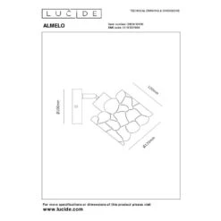 Lucide ALMELO Wandspot - Zwart -Leen Bakker 376649bca2db4dc09ec3710f676d1cd3