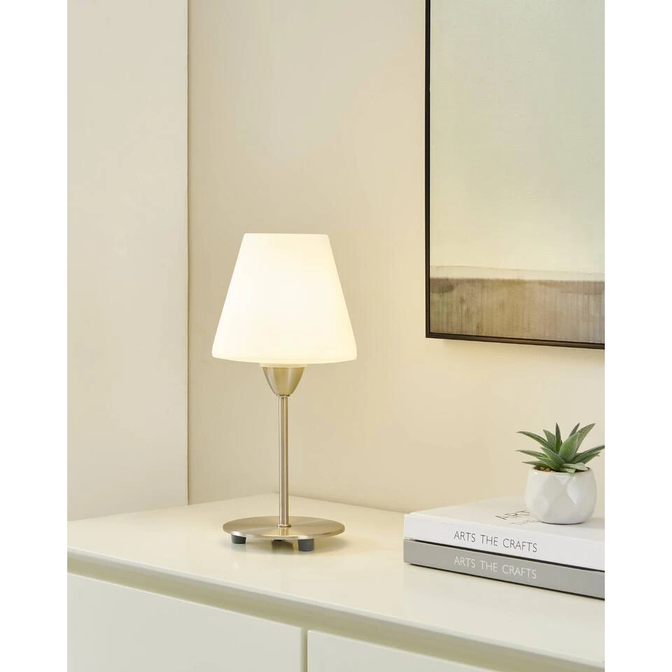 EGLO Damasco 1 Tafellamp - E14 - Glas - Wit:Grijs 2 EGLO Damasco 1 Tafellamp - E14 - Glas - Wit:Grijs - Afbeelding 2