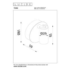 Lucide TONI Wandspot - Grijs Ijzer 11 Lucide TONI Wandspot - Grijs Ijzer -Leen Bakker 39ce3320af284ac6a360bba3aad5640a