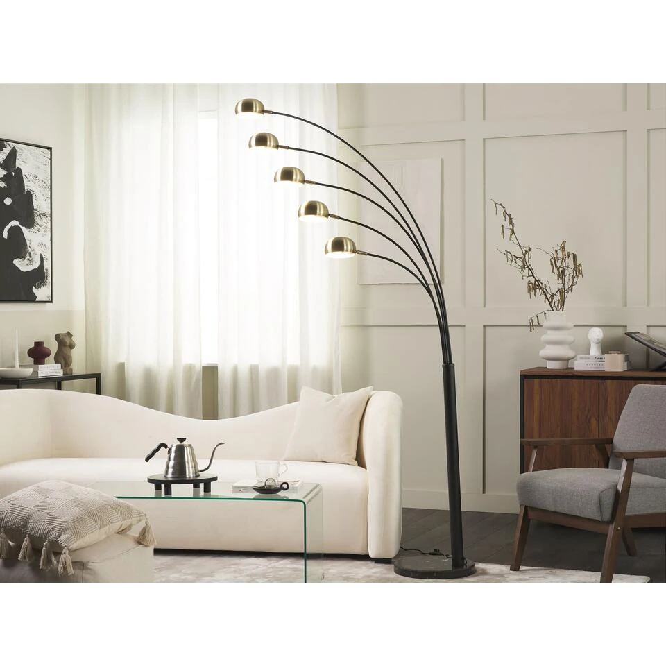 Beliani Staande Lamp FLINDERS - Zwart Metaal 2 Beliani Staande Lamp FLINDERS - Zwart Metaal - Afbeelding 2