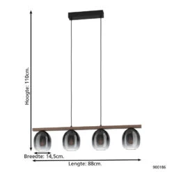 EGLOFilagoHanglamp-E27-88cm-Zwart/Bruin -Leen Bakker 3ba7a14a11684546b09fcf074b2a7918