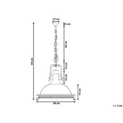 Beliani Hanglamp EBRON - Zilver Metaal -Leen Bakker 3c038a2a55c542c6b18e324130ce357e