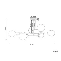 Beliani Plafondlamp KIDANE - Zwart Metaal -Leen Bakker 3e535196d2c244f48e31ce14fe8dda8d