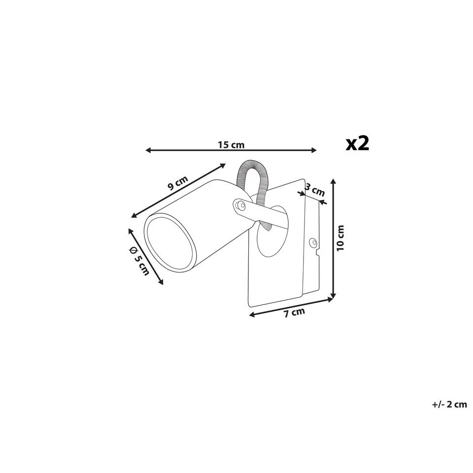 Beliani Muurlamp KLIP - Zilver Metaal 3 Beliani Muurlamp KLIP - Zilver Metaal - Afbeelding 3