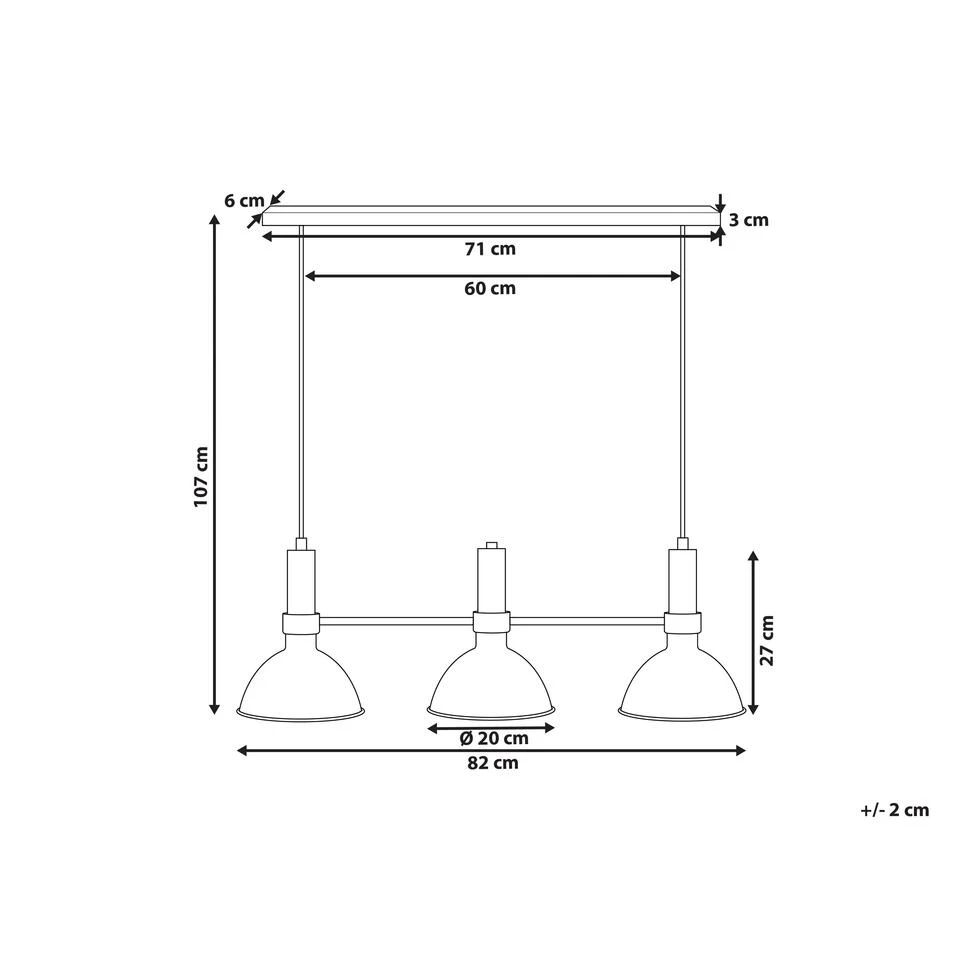 Beliani Hanglamp BELES - Zwart Metaal 3 Beliani Hanglamp BELES - Zwart Metaal - Afbeelding 3
