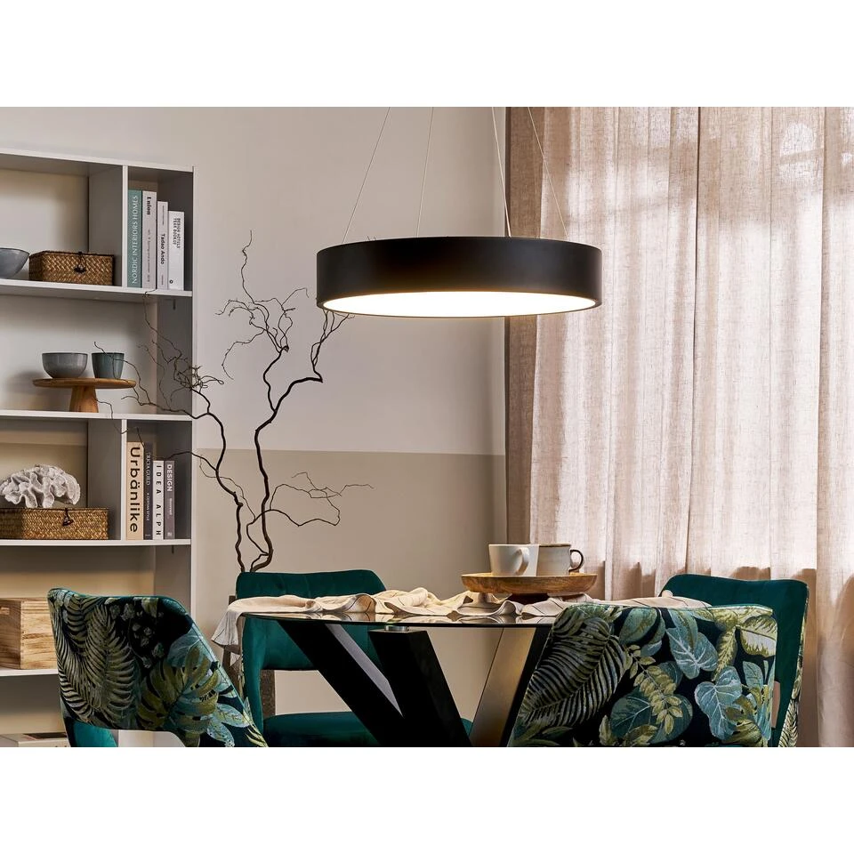 Beliani Hanglamp LENYA - Zwart Staal 2 Beliani Hanglamp LENYA - Zwart Staal - Afbeelding 2