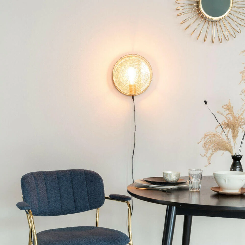 Puur Myse Wandlamp 25.5x11cm - IJzer - Messing 3 Puur Myse Wandlamp 25.5x11cm - IJzer - Messing - Afbeelding 3