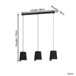EGLO Bolivia Hanglamp - E27 - 88 Cm - Zwart -Leen Bakker 40995422f0b645fb8fdeed377b402a8d