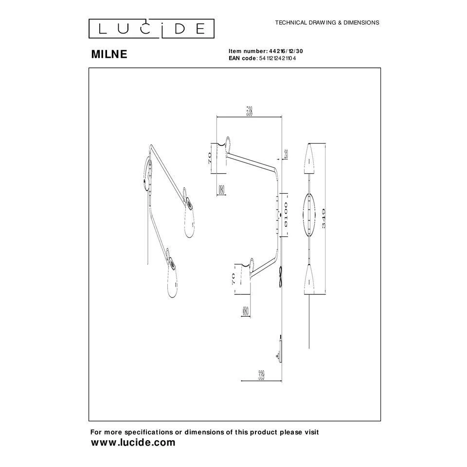 Lucide MILNE Wandlamp - Zwart 7 Lucide MILNE Wandlamp - Zwart - Afbeelding 7