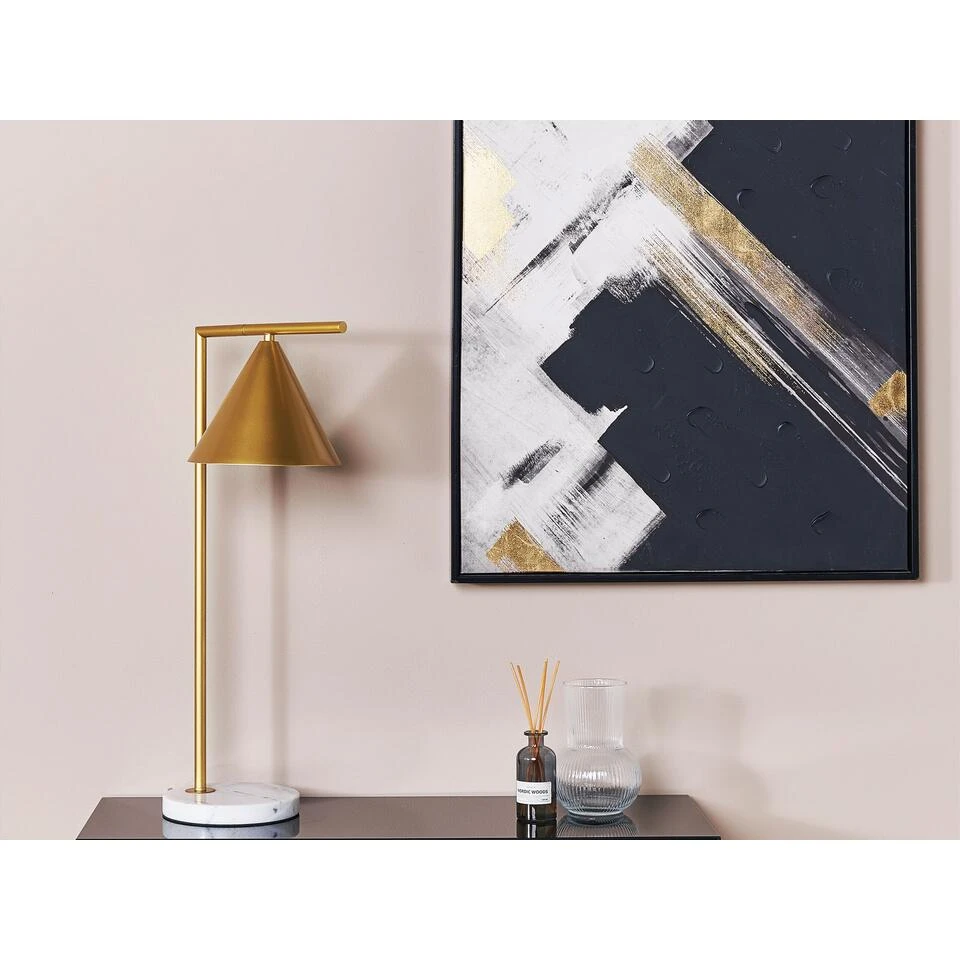 Beliani Tafellamp MOCAL - Goud Ijzer 4 Beliani Tafellamp MOCAL - Goud Ijzer - Afbeelding 4