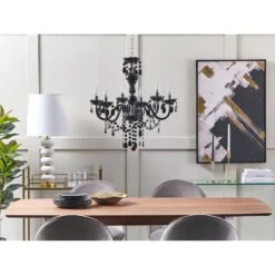 Beliani Hanglamp KALANG L - Zwart Synthetisch Materiaal -Leen Bakker 424508bb21044164b54ef752db8aa18b