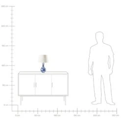 CARMEN - Tafellamp - Wit/Blauw - Porselein/Linnen -Leen Bakker 435d9ef4fb454be9a327e4c9b33353ec