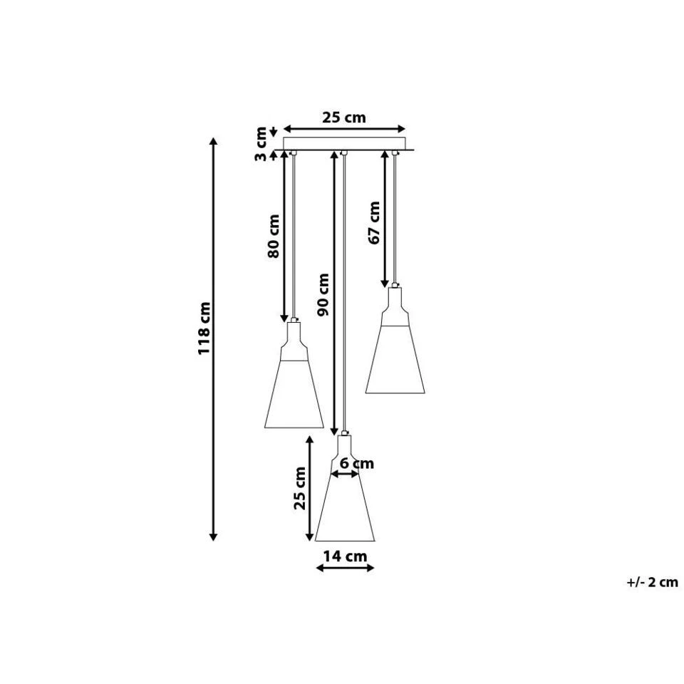 Beliani Hanglamp TICINO - Wit Aluminium 3 Beliani Hanglamp TICINO - Wit Aluminium - Afbeelding 3