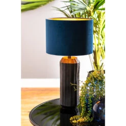 Cilinder Lampenkap Velours - Petrol Blue - Ø30x21cm 6 Cilinder Lampenkap Velours - Petrol Blue - Ø30x21cm -Leen Bakker 474c3d1a042b44ddbeb20083048fce69