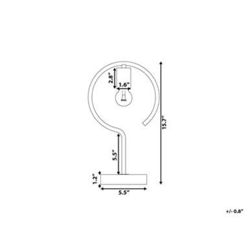 Beliani Tafellamp JUCAR - Messing Metaal 2 Beliani Tafellamp JUCAR - Messing Metaal - Afbeelding 2